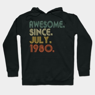 44 44Th Awesome Since July 1980 Hoodie